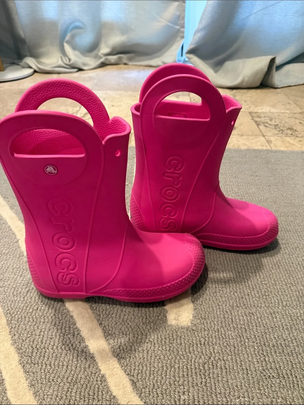 CROCS Kids Tall Fuchsia Pull-On Rain Boots
